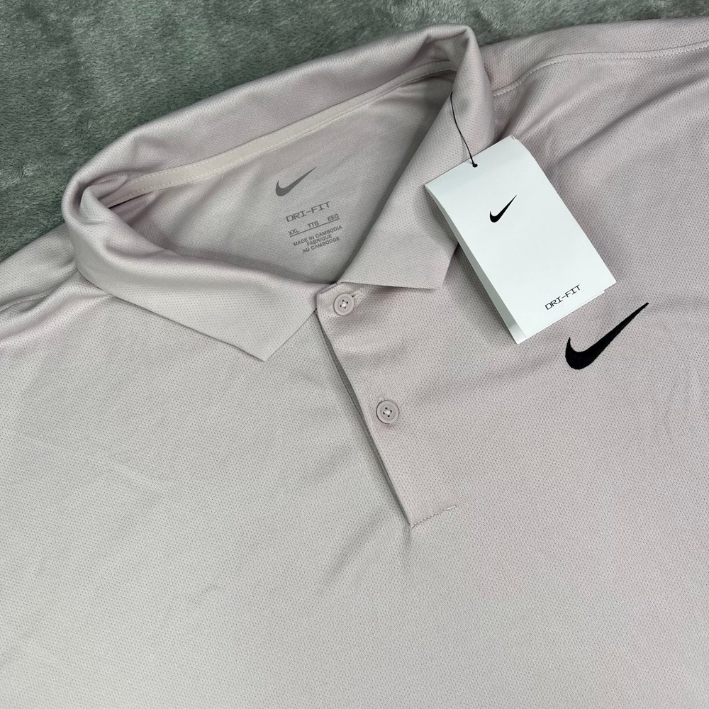 Nike Dri-FIT Core Polo Shirt Mens 2XL Pink Solid Short Sleeve Performance Knit